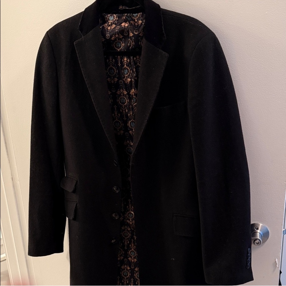 Elegant Black Men's Trench Coat